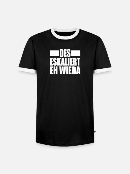 DES ESKALIERT EH WIEDA - Männer Kontrast-T-Shirt - Schwarz/Weiß