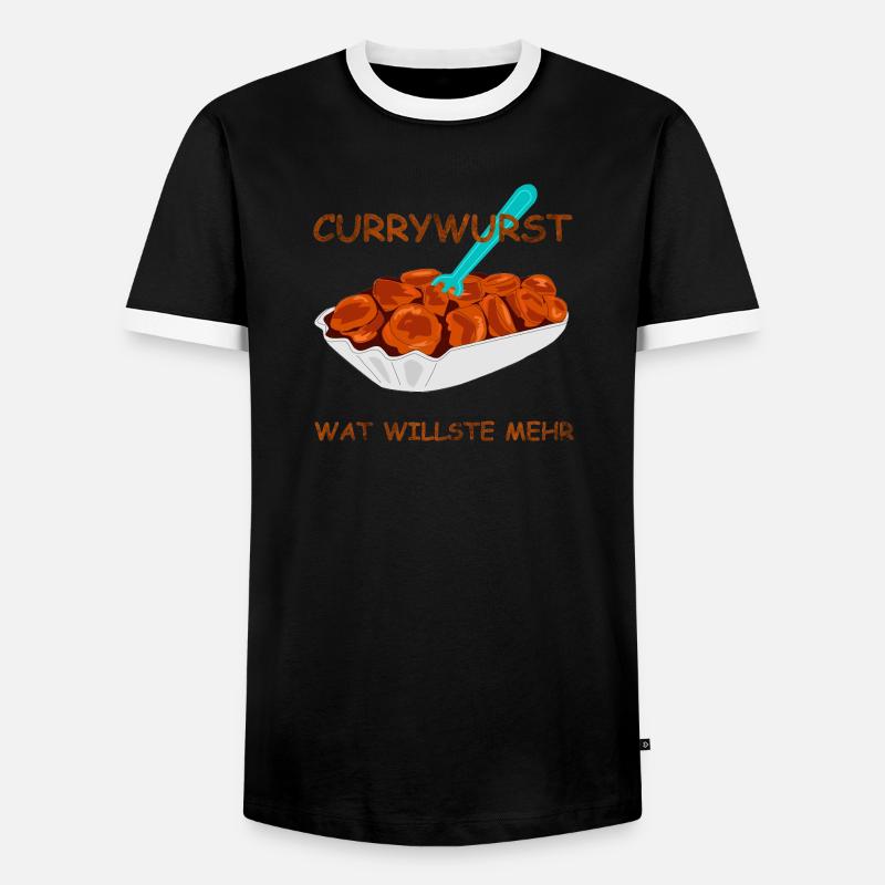 speise currywurst spruch - Männer Kontrast-T-Shirt - Schwarz/Weiß