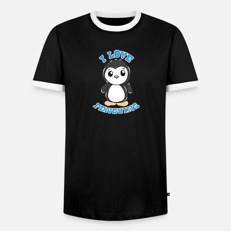 penguin - Men's Ringer Shirt - black/white