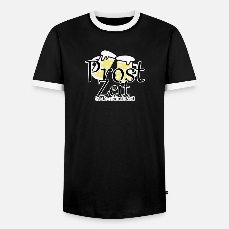 Prost Bier Biergarten Spruch - Männer Kontrast-T-Shirt - Schwarz/Weiß