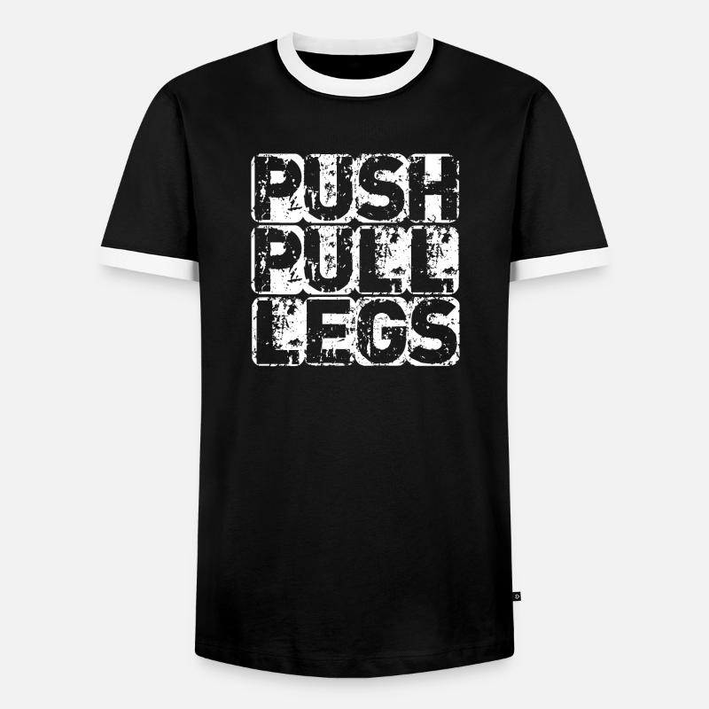 PUSH PULL LEGS - Männer Kontrast-T-Shirt - Schwarz/Weiß