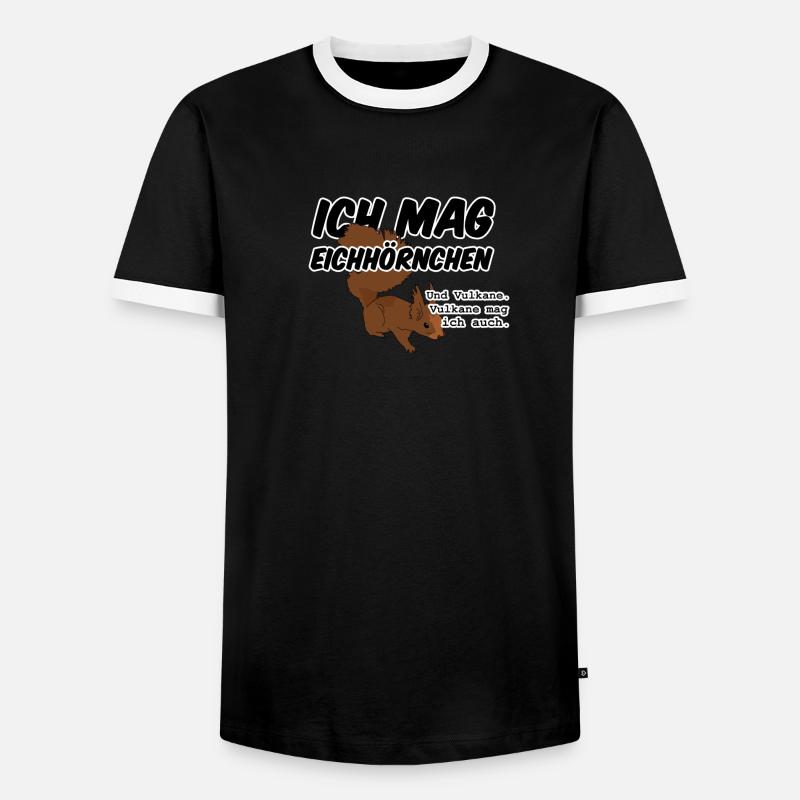Eichhörnchen Vulkan Quiz Jäger lustig Spruch - Männer Kontrast-T-Shirt - Schwarz/Weiß