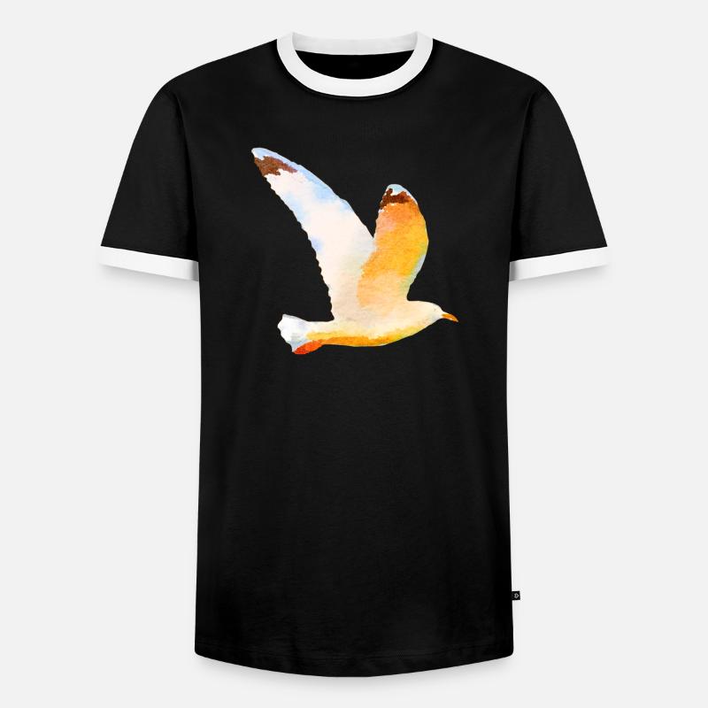 gull - Men's Ringer Shirt - black/white