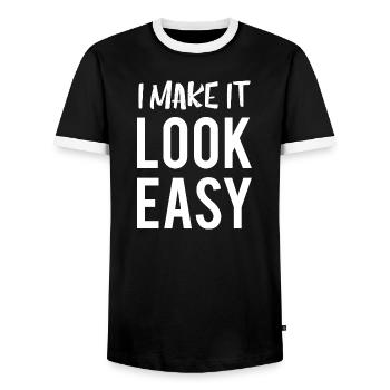 Je le fais paraître facile Citation cool - T-shirt contrasté Homme - noir/blanc - Devant - AI Model Female 172 light (172cm) & AI Model Male 178 light (178cm)
