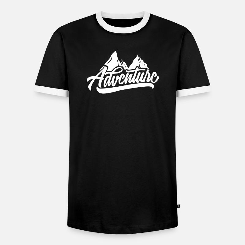 Bergabenteuer Script: Gipfelmotiv - Männer Kontrast-T-Shirt - Schwarz/Weiß