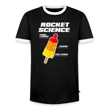Rocket science popsicle science de fusée - T-shirt contrasté Homme - noir/blanc - Devant - AI Model Female 172 light (172cm) & AI Model Male 178 light (178cm)