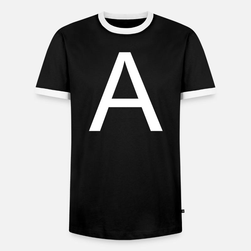 Buchstabe A - Männer Kontrast-T-Shirt - Schwarz/Weiß