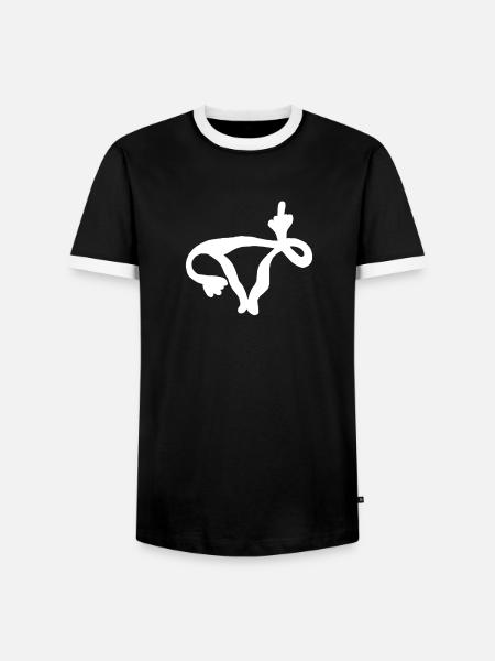 Fick dich Gebärmutter - lustige Eierstöcke - Männer Kontrast-T-Shirt - Schwarz/Weiß