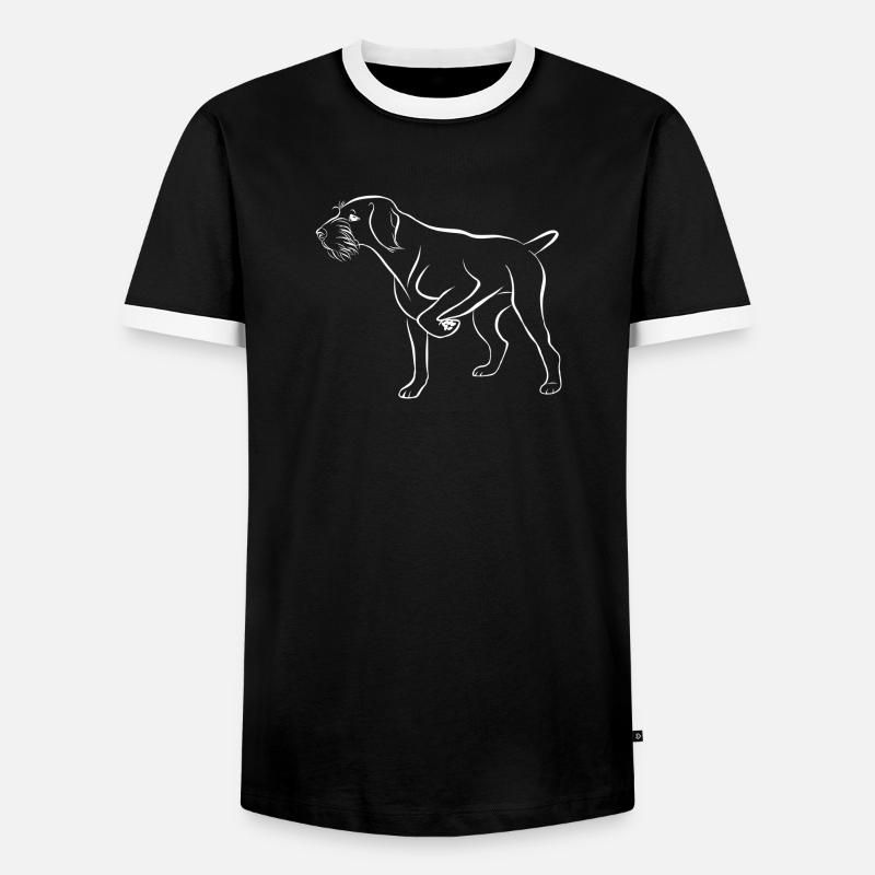 Dt wirehaired white above - Men's Ringer Shirt - black/white