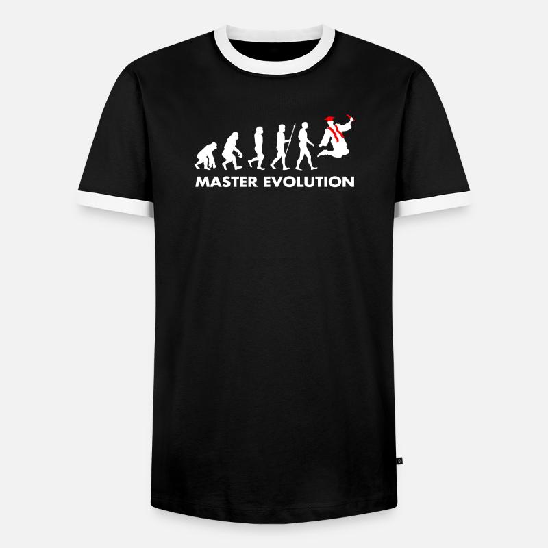Master Evolution Entwicklung Schulabschluss Diplom - Männer Kontrast-T-Shirt - Schwarz/Weiß