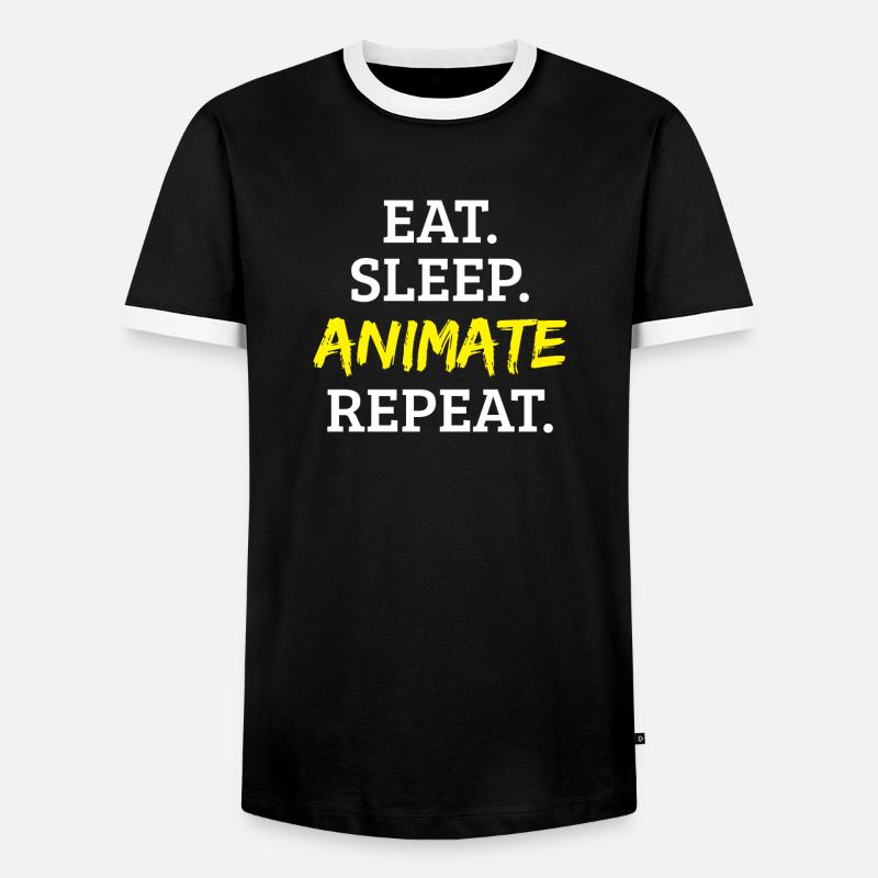 Animation animate - Men's Ringer Shirt - black/white