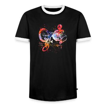 Cool BMX - Vélo - VTT - Freestyle - T-shirt contrasté Homme - noir/blanc - Devant - AI Model Female 172 light (172cm) & AI Model Male 178 light (178cm)