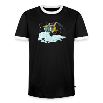 yellow snow shovel - Men's Ringer Shirt - black/white - Front - AI Model Female 172 light (172cm) & AI Model Male 178 light (178cm)