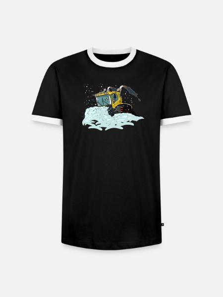 yellow snow shovel - Men's Ringer Shirt - black/white