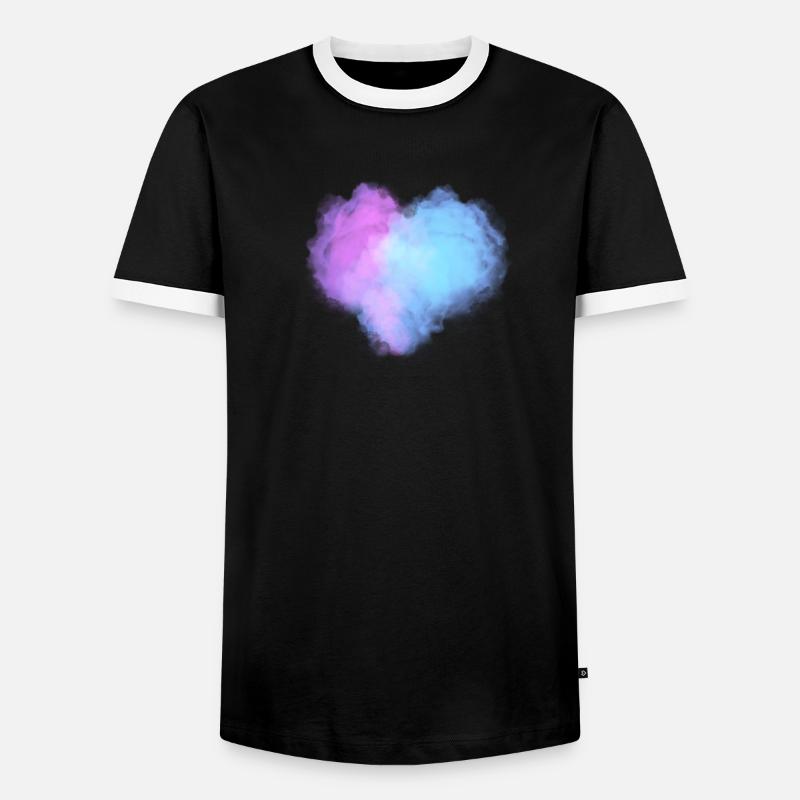 Heart shaped clouds - Men's Ringer Shirt - black/white