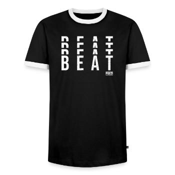 Producteur de musique - T-shirt contrasté Homme - noir/blanc - Devant - AI Model Female 172 light (172cm) & AI Model Male 178 light (178cm)