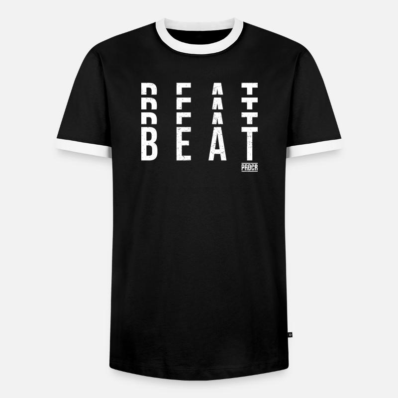 Beats Vertikale Typografie - Männer Kontrast-T-Shirt - Schwarz/Weiß