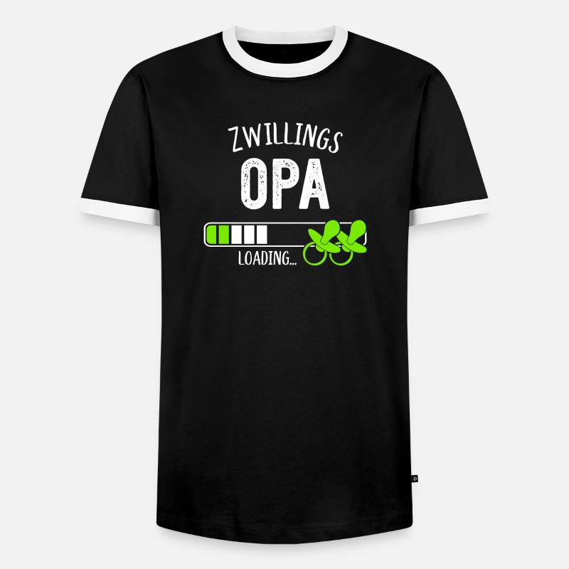 Zwillingsopa Loading Opa Großvater Zwillinge - Männer Kontrast-T-Shirt - Schwarz/Weiß