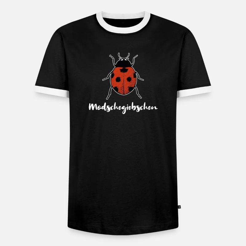 Modschegiebchen Marienkäfer Sächsisch Geschenk - Männer Kontrast-T-Shirt - Schwarz/Weiß