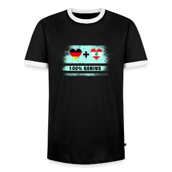 Germany and Lebanon 100% Awesome / Gift - Men's Ringer Shirt - black/white - Front - AI Model Female 172 light (172cm) & AI Model Male 178 light (178cm)