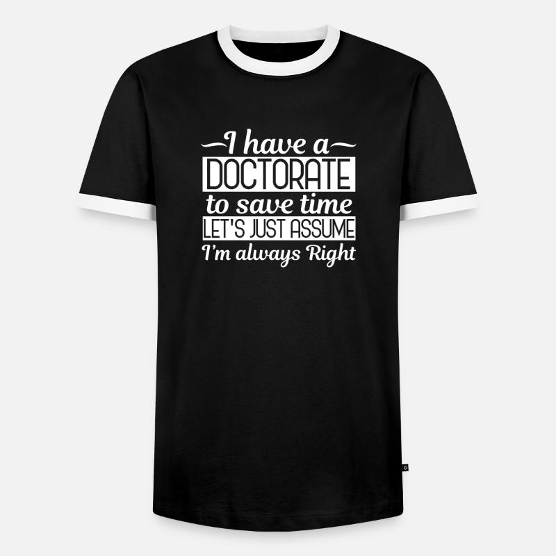 PhD student doctorate - Men's Ringer Shirt - black/white
