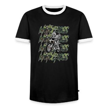 Camouflage de motocross - T-shirt contrasté Homme - noir/blanc - Devant - AI Model Female 172 light (172cm) & AI Model Male 178 light (178cm)