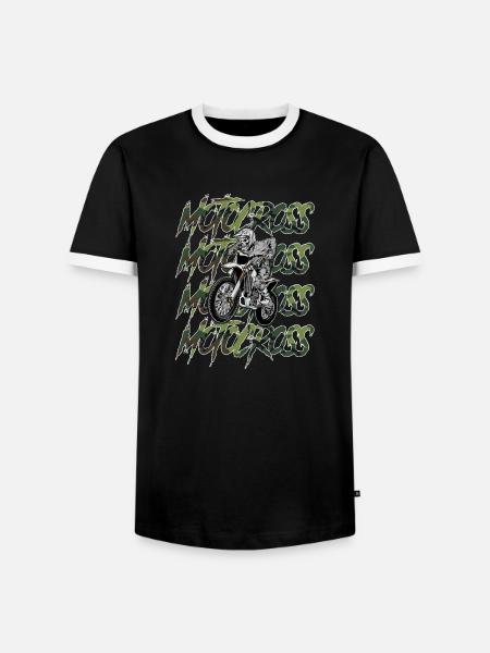 Motocross camouflage - Men's Ringer Shirt - black/white