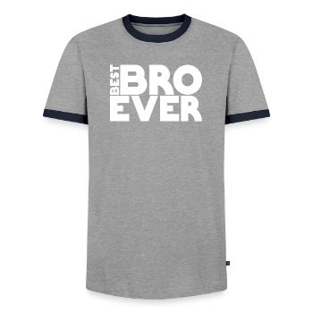 meilleur BRO de tous les temps - T-shirt contrasté Homme - gris/marine  - Devant - AI Model Female 172 light (172cm) & AI Model Male 178 light (178cm)