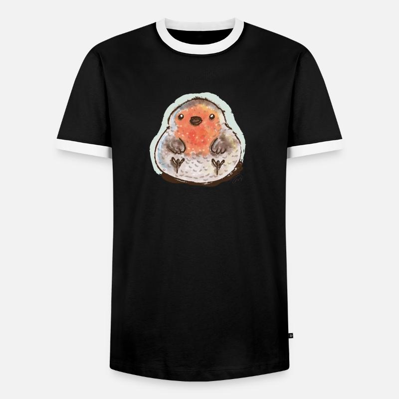 Bubble Robin - Men's Ringer Shirt - black/white