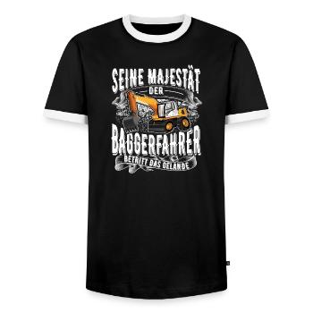 Baggerfahrer - Männer Kontrast-T-Shirt - Schwarz/Weiß - Vorne - AI Model Female 172 light (172cm) & AI Model Male 178 light (178cm)