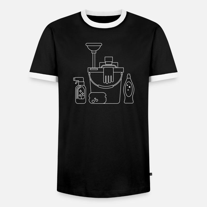 Putzeimer - Men's Ringer Shirt - black/white