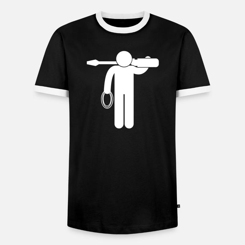 Electronic electrician Electrical Engineer - Men's Ringer Shirt - black/white