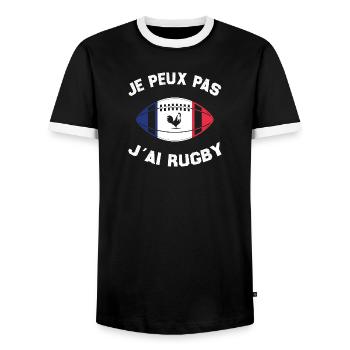 Je Peux Pas J'ai Rugby - T-shirt contrasté Homme - noir/blanc - Devant - AI Model Female 172 light (172cm) & AI Model Male 178 light (178cm)