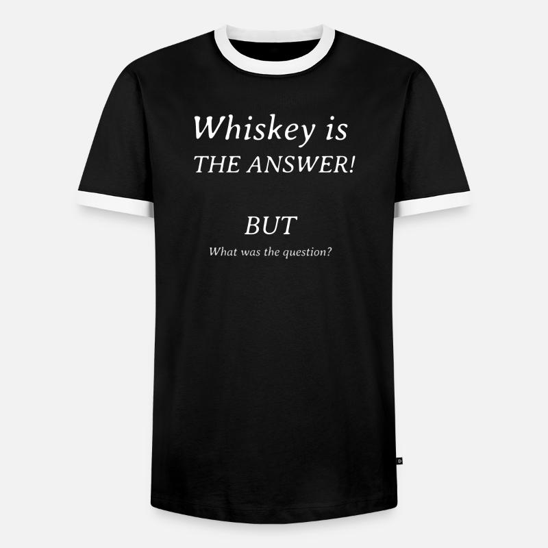 Whiskey is the answer - Men's Ringer Shirt - black/white