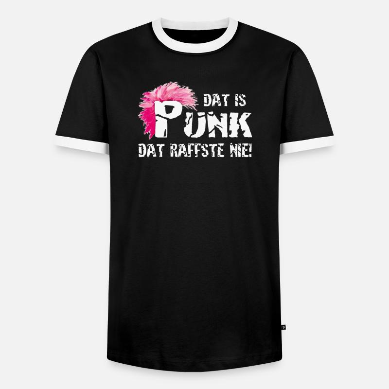 Dat is Punk dat raffste nie! - Männer Kontrast-T-Shirt - Schwarz/Weiß