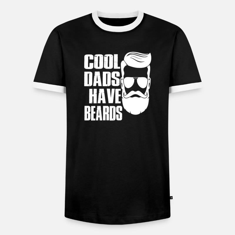 cool dads have beards - Men's Ringer Shirt - black/white