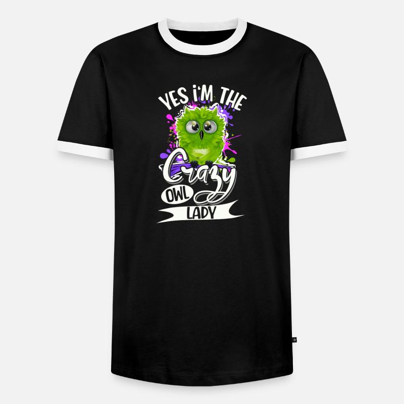 Eule - Männer Kontrast-T-Shirt - Schwarz/Weiß