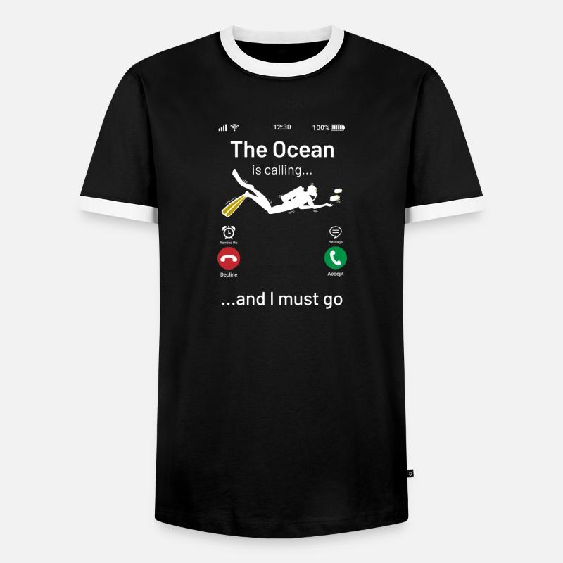 diver - Men's Ringer Shirt - black/white