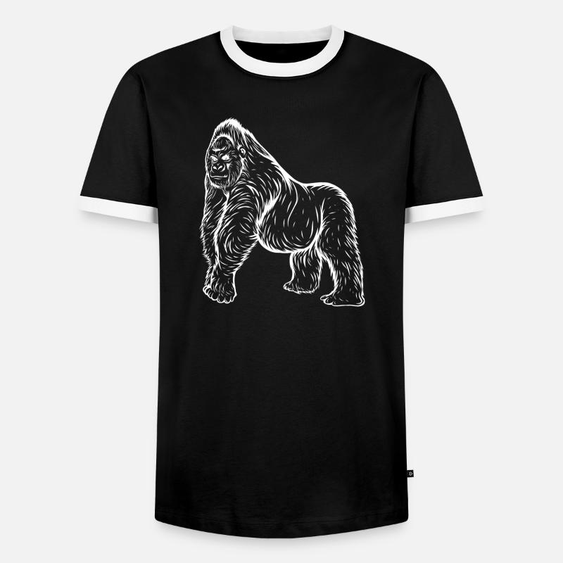 Gorilla - Männer Kontrast-T-Shirt - Schwarz/Weiß
