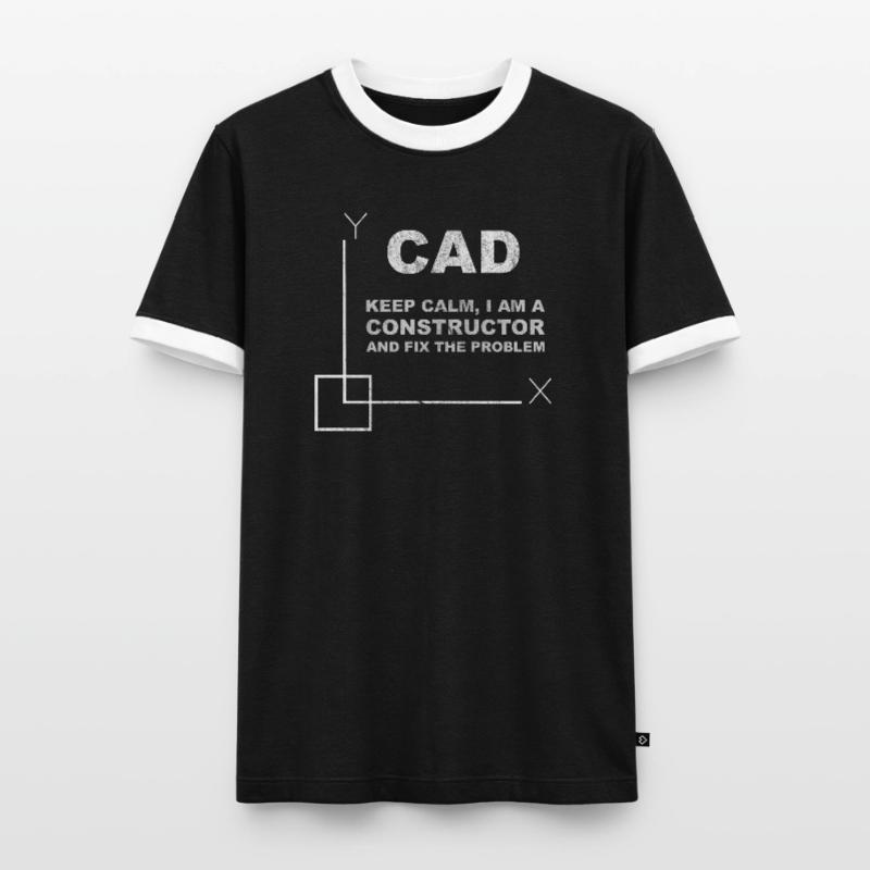 CAD Keep Calm Constructor Engineering Männer Kontrast-T-Shirt