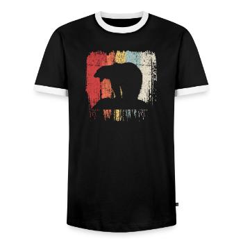 Bear Rainbow Silhouette - Men's Ringer Shirt - black/white - Front - AI Model Female 172 light (172cm) & AI Model Male 178 light (178cm)