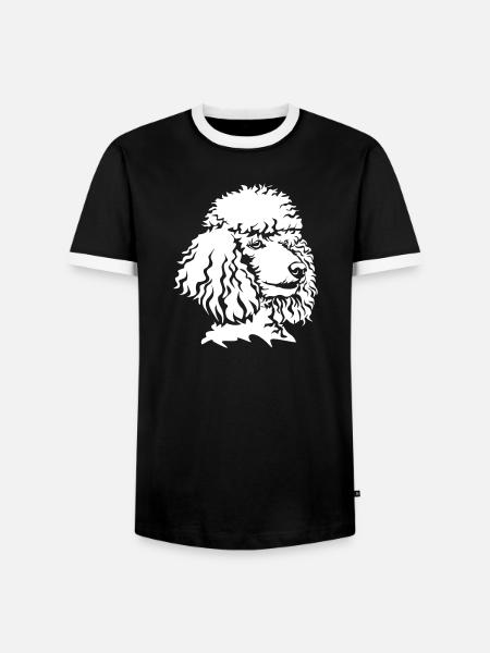 Poodle head "Black Edition" - Men's Ringer Shirt - black/white