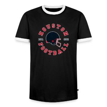 Houston Football Retro Logo - Männer Kontrast-T-Shirt - Schwarz/Weiß - Vorne - AI Model Female 172 light (172cm) & AI Model Male 178 light (178cm)