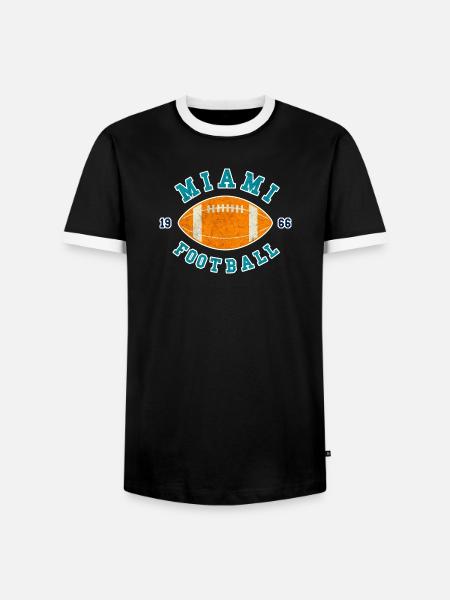Miami Florida Football - Männer Kontrast-T-Shirt - Schwarz/Weiß