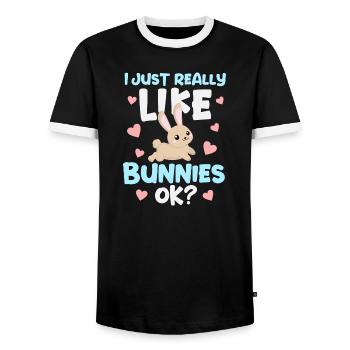 Lapin Lapin - T-shirt contrasté Homme - noir/blanc - Devant - AI Model Female 172 light (172cm) & AI Model Male 178 light (178cm)