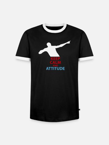 Calm and Attitude Silhouette - Men's Ringer Shirt - black/white