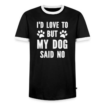 Hund Hunde - Männer Kontrast-T-Shirt - Schwarz/Weiß - Vorne - AI Model Female 172 light (172cm) & AI Model Male 178 light (178cm)
