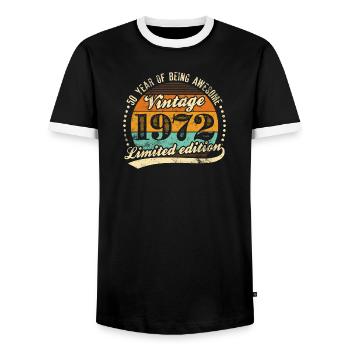 Vintage 1979 Limited Edition - Männer Kontrast-T-Shirt - Schwarz/Weiß - Vorne - AI Model Female 172 light (172cm) & AI Model Male 178 light (178cm)