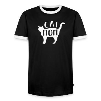 Katze Katzen - Männer Kontrast-T-Shirt - Schwarz/Weiß - Vorne - AI Model Female 172 light (172cm) & AI Model Male 178 light (178cm)