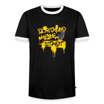 Dortmund meine Stadt Graffiti - Männer Kontrast-T-Shirt - Schwarz/Weiß - Vorne - AI Model Female 172 light (172cm) & AI Model Male 178 light (178cm)